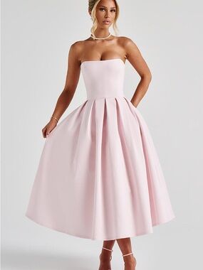 BABYBOO EDITH MIDI DRESS - BLUSH Size S NWT